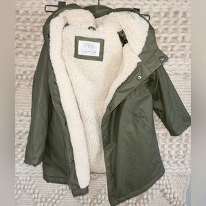 Zara sherpa lined raincoat